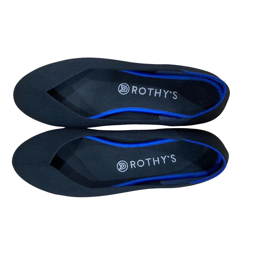 The Flat Black Knit Pointed Toe Ballet Flats Chic Women's 10